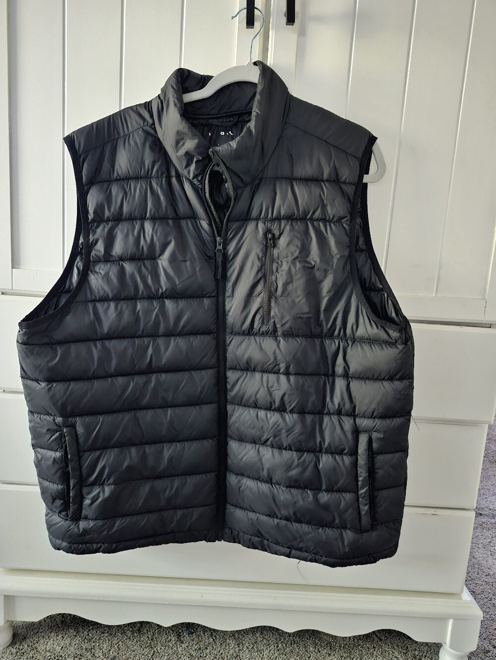 Men's Quilted Puffer Vest - Black Sz XL